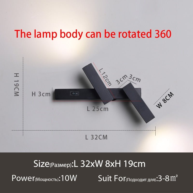 Modern LED Wall Light - Versatile Lighting for Bedroom, Living Room, and Home Decor - DormVibes