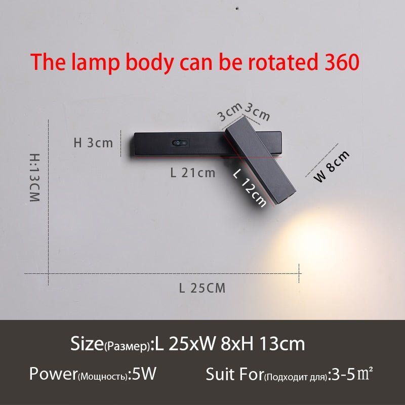 Modern LED Wall Light - Versatile Lighting for Bedroom, Living Room, and Home Decor - DormVibes