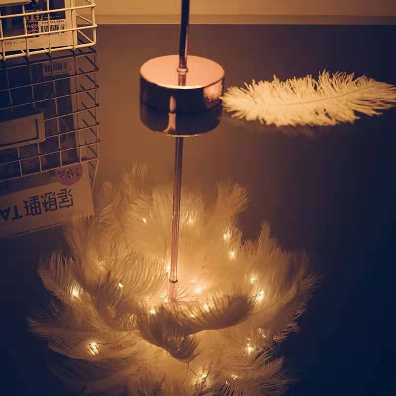 Modern Style Ostrich Feather Table Lamp - DormVibes