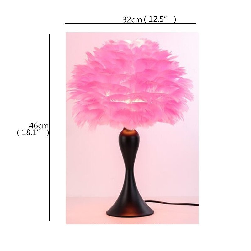 Modern Table Feather Lamp LED Stylish Design - DormVibes