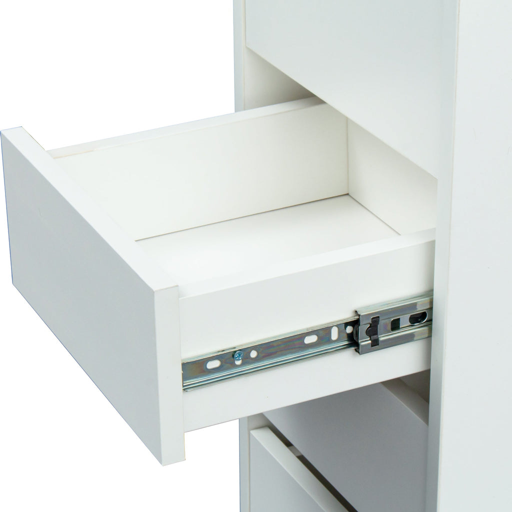Modern Tri-Fold Mirror Vanity with Storage and Stool Set - DormVibes
