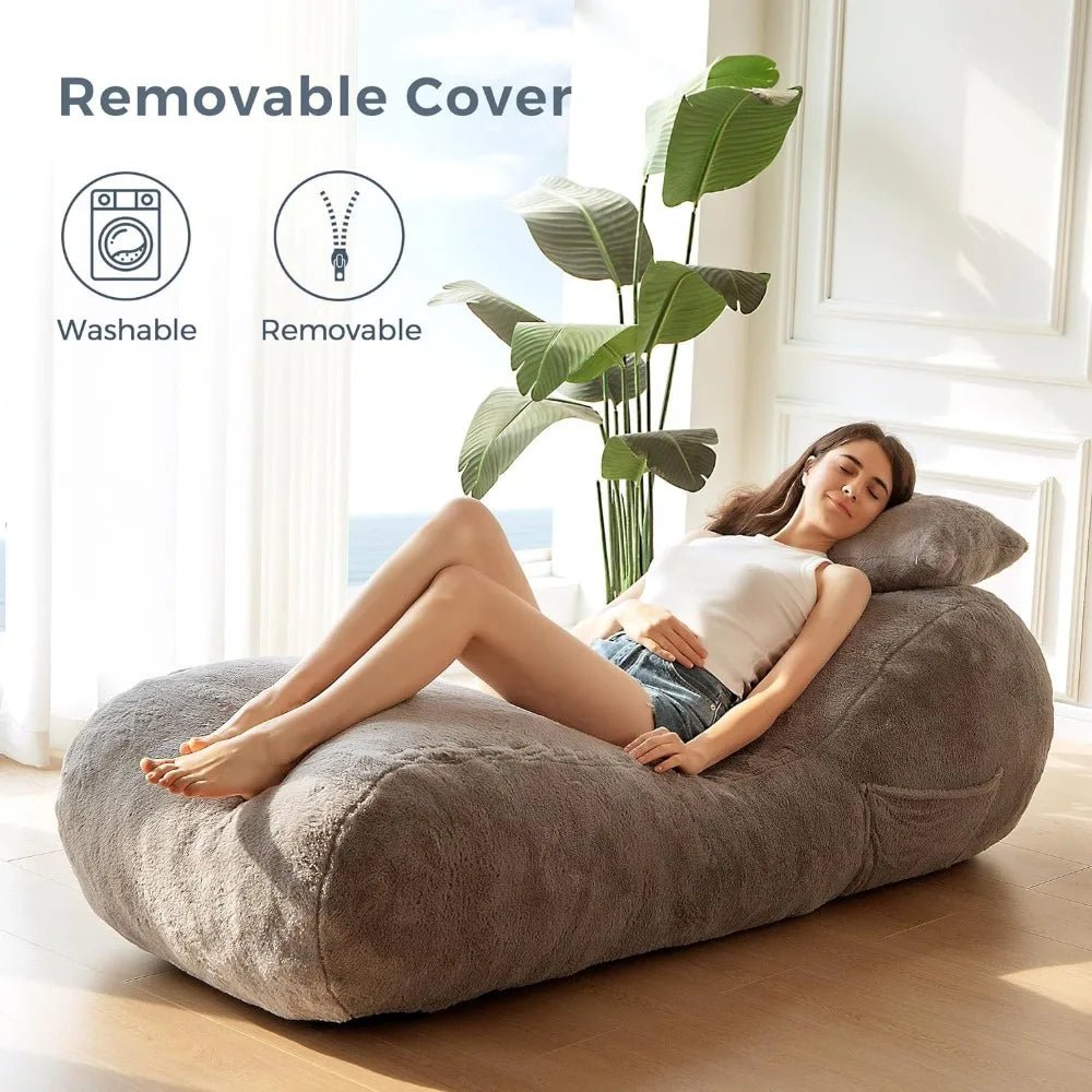 Modern Velvet Chaise Lounge Chair: Ultimate Comfort & Style Memory Foam - DormVibes