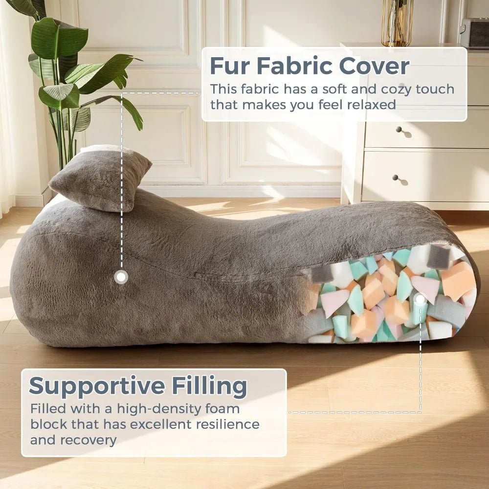 Modern Velvet Chaise Lounge Chair: Ultimate Comfort & Style Memory Foam - DormVibes