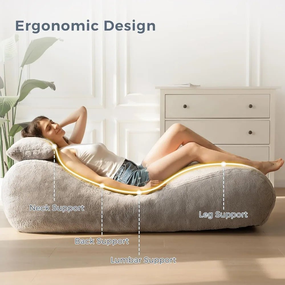 Modern Velvet Chaise Lounge Chair: Ultimate Comfort & Style Memory Foam - DormVibes