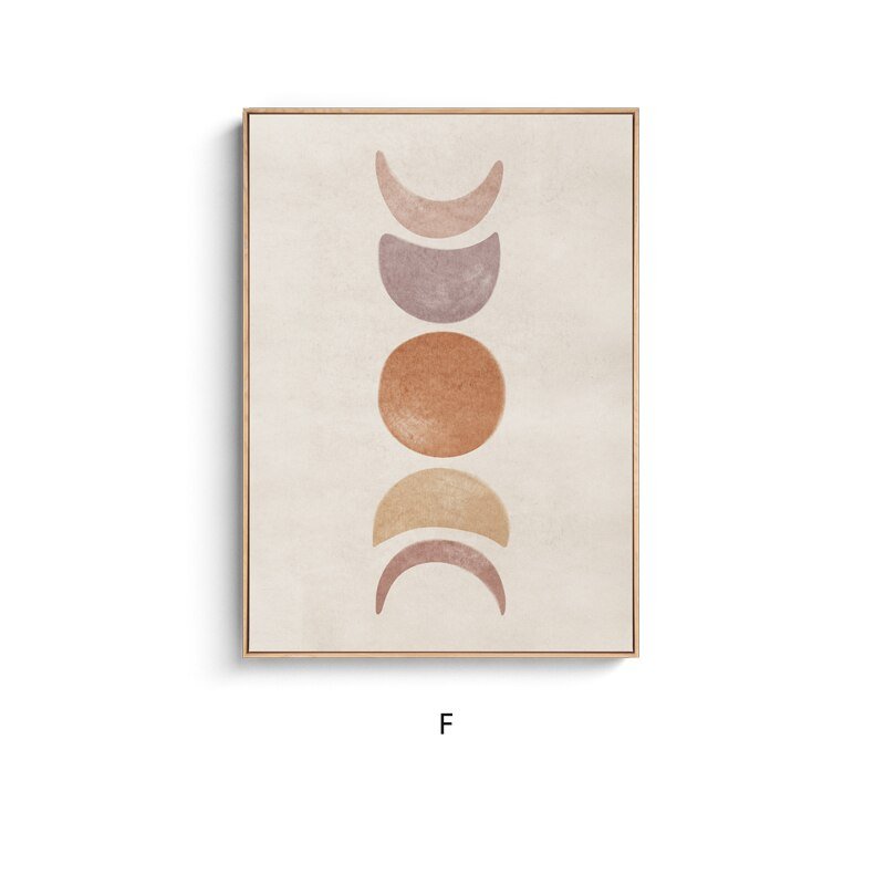 Morandi Sun and Moon Canvas Painting: Nordic Style Wall Art Poster for Living Room and Bedroom, Home Decor Picture - DormVibes