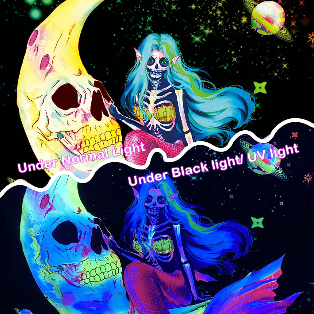 Mortal Mermaid BlackLight Tapestry - DormVibes
