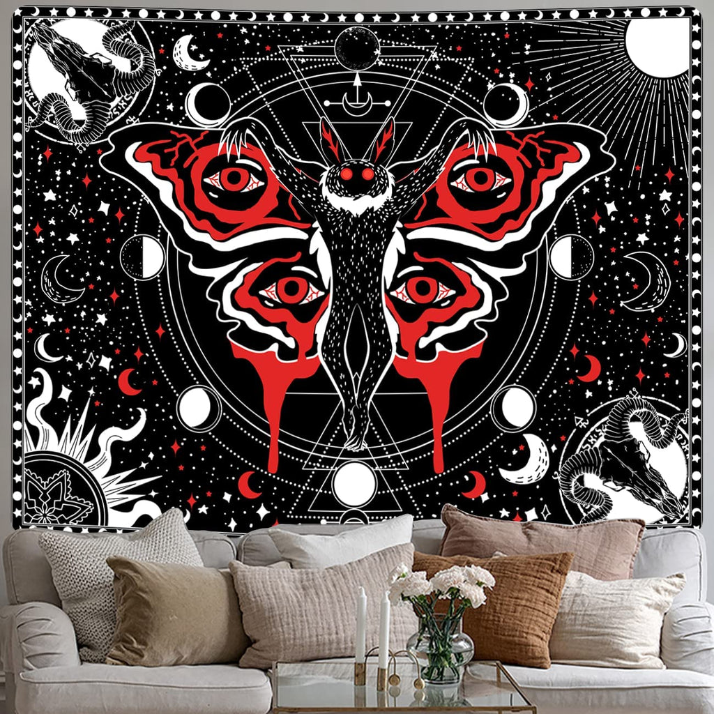 Mothman Skull Gothic Tapestry - DormVibes