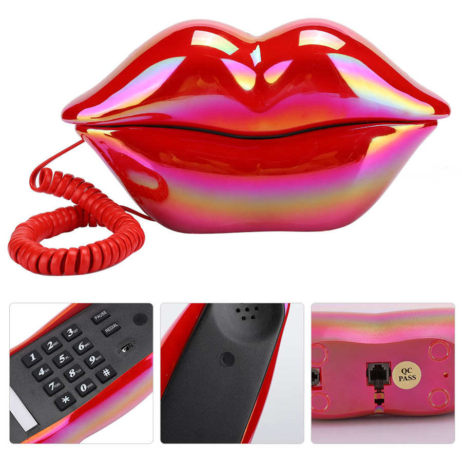 Mouth's Lips Shape Telephone Desktop Telephone Landline - DormVibes