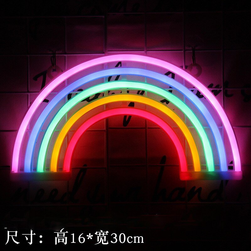 Bedroom Led Decor Led Neon Light Wall Art Sign Rainbow Hanging