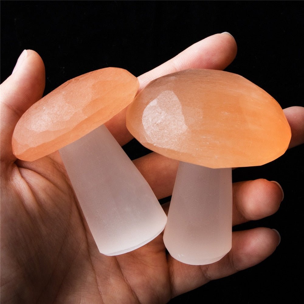 Mushroom Decor Natural Selenite Quartz Crystal - DormVibes