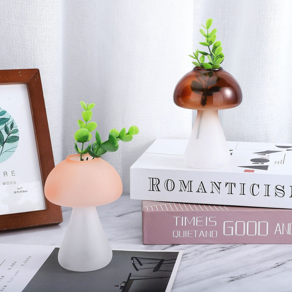 Mushroom Glass Plant Vase - DormVibes