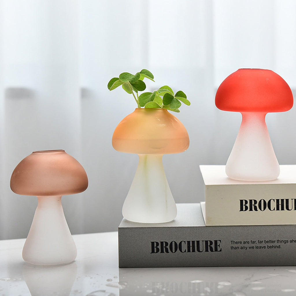 Mushroom Glass Plant Vase - DormVibes