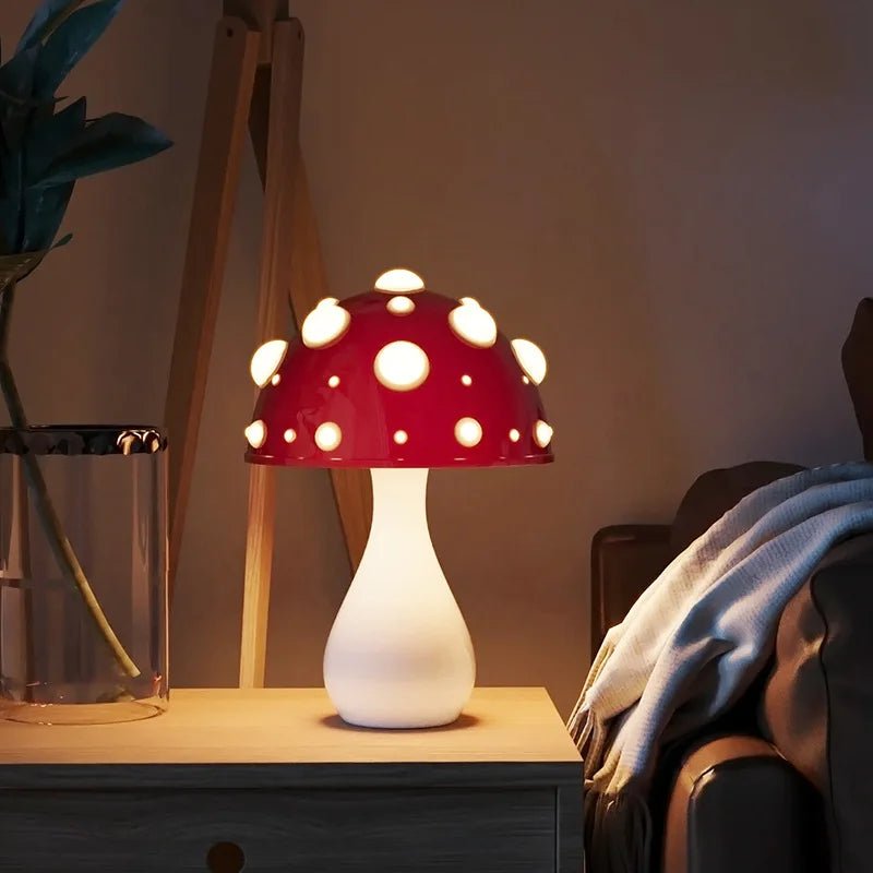 Mushroom LED Lamp: Tricolor Biomimetic Design - DormVibes