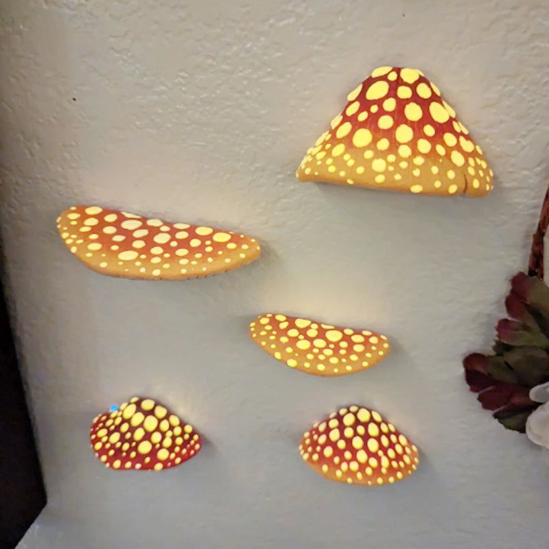 Mushroom Wall Decor Night Light – 5/7/9CM Sizes, Energy-Efficient Lighting, Decorative Wall Lamp for Bedroom, Stairs, Hallway - DormVibes