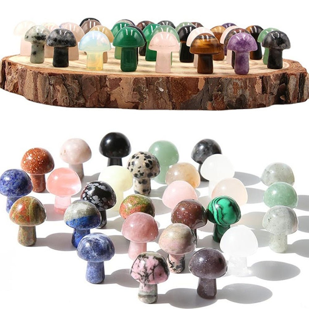 Natural Stone Quartz Healing Mushroom - DormVibes