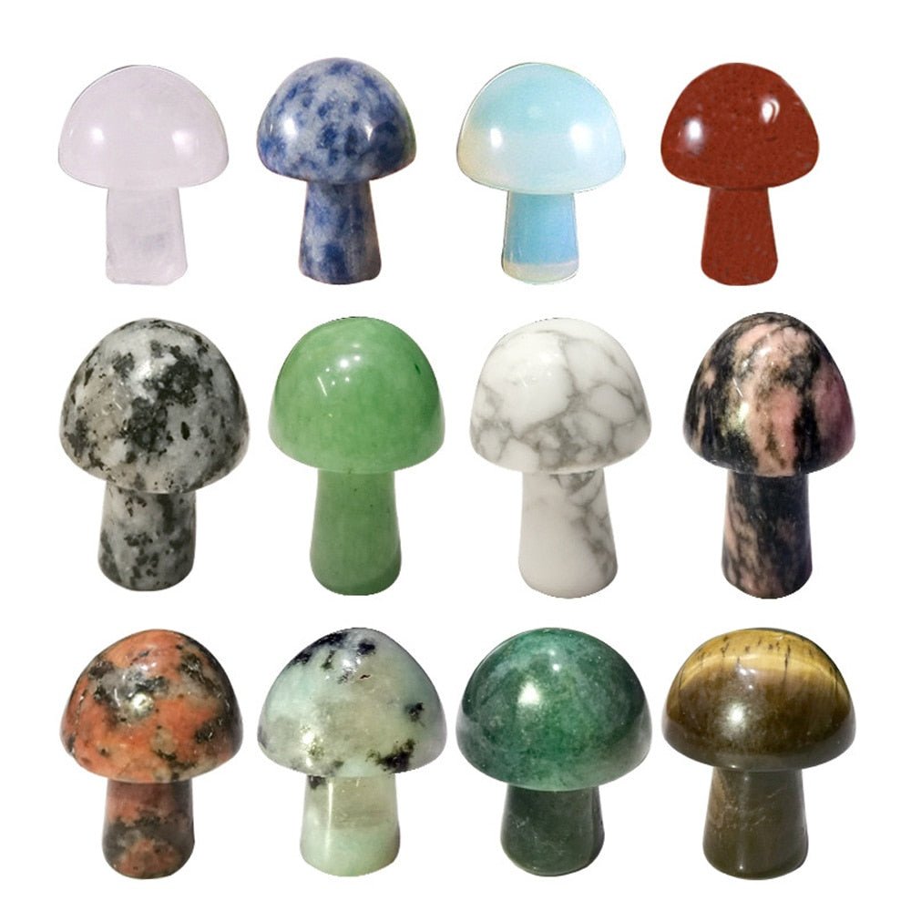 Natural Stone Quartz Healing Mushroom - DormVibes
