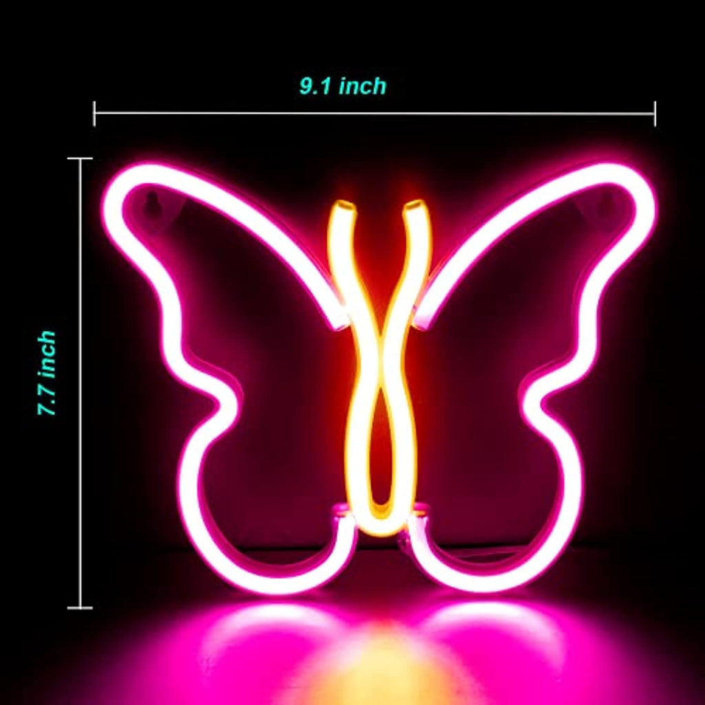 Neon Butterfly Sign - DormVibes