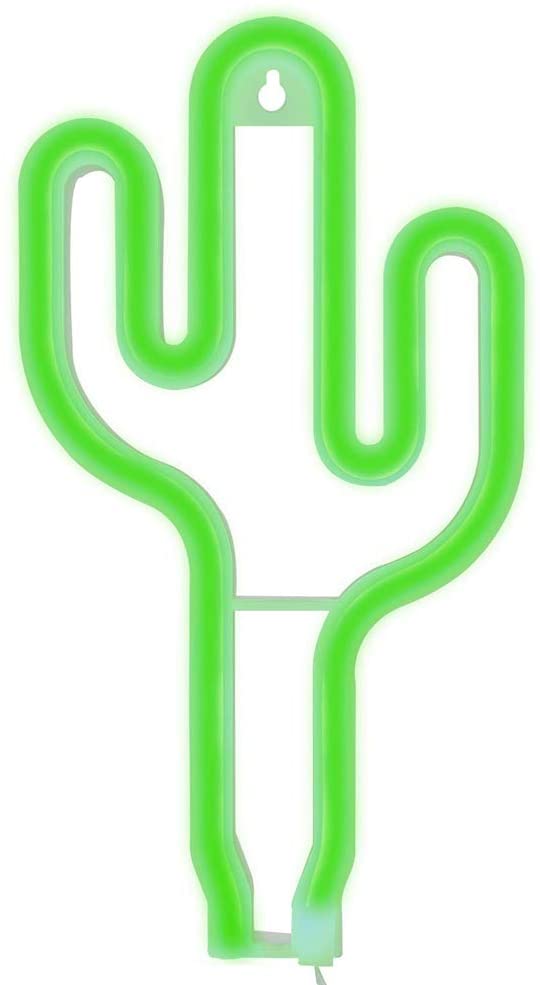 Neon Cactus Sign - DormVibes