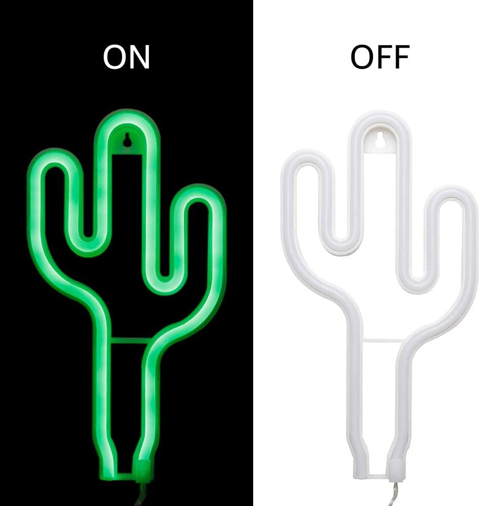 Neon Cactus Sign - DormVibes