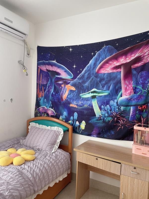 Neon Mushroom Tapestry - DormVibes
