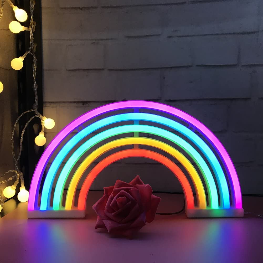 Neon Rainbow Sign - DormVibes