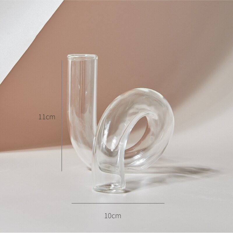 Nordic Glass Vase Stand: Aesthetic Home and Room Decor, Decorative Ornament Vase for Desktop Display - DormVibes