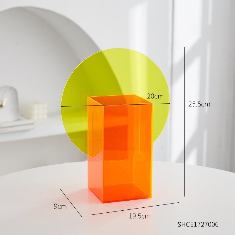 Nordic-Inspired Rainbow Acrylic Vase: Vibrant Floral Container for Home, Office, and Retail Decor - DormVibes