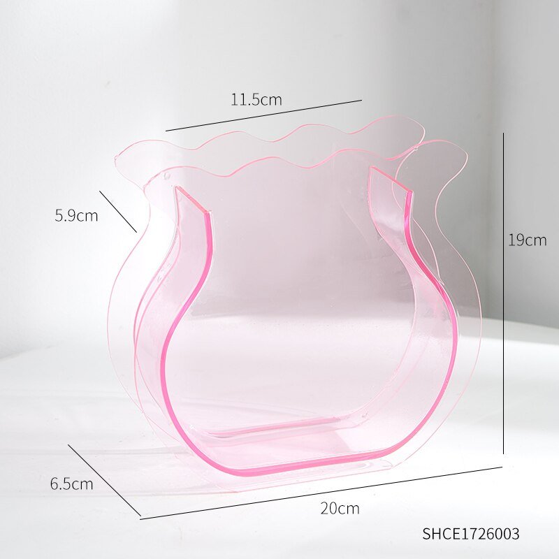 Nordic-Inspired Rainbow Acrylic Vase: Vibrant Floral Container for Home, Office, and Retail Decor - DormVibes