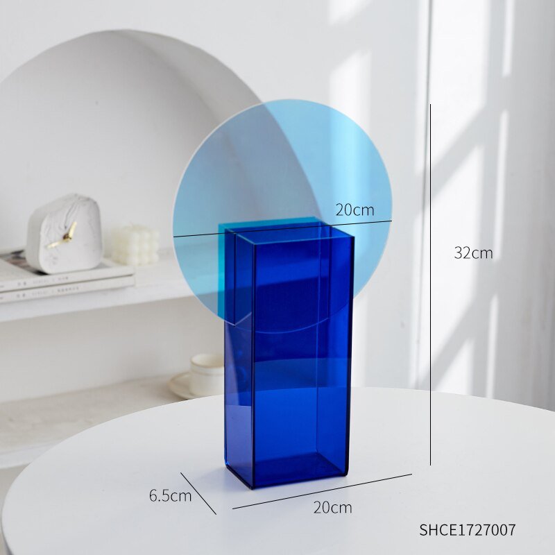 Nordic-Inspired Rainbow Acrylic Vase: Vibrant Floral Container for Home, Office, and Retail Decor - DormVibes