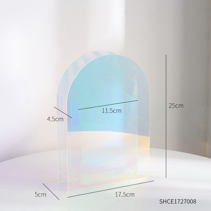 Nordic-Inspired Rainbow Acrylic Vase: Vibrant Floral Container for Home, Office, and Retail Decor - DormVibes