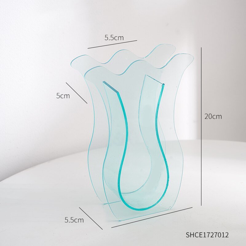 Nordic-Inspired Rainbow Acrylic Vase: Vibrant Floral Container for Home, Office, and Retail Decor - DormVibes