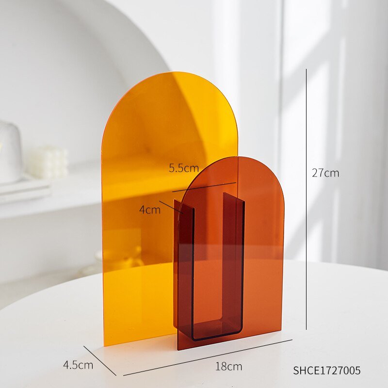 Nordic-Inspired Rainbow Acrylic Vase: Vibrant Floral Container for Home, Office, and Retail Decor - DormVibes