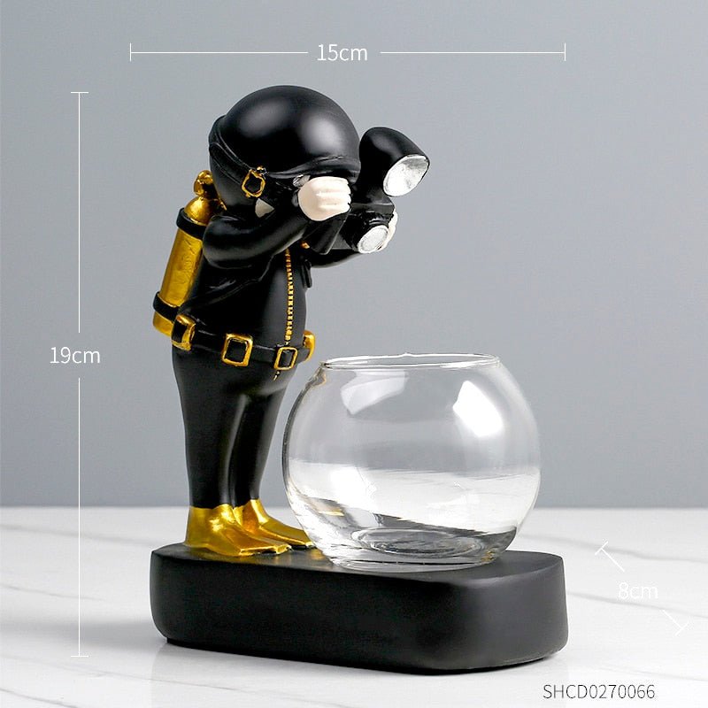 Nordic Modern Astronaut Resin LED Light Desk Ornament - DormVibes