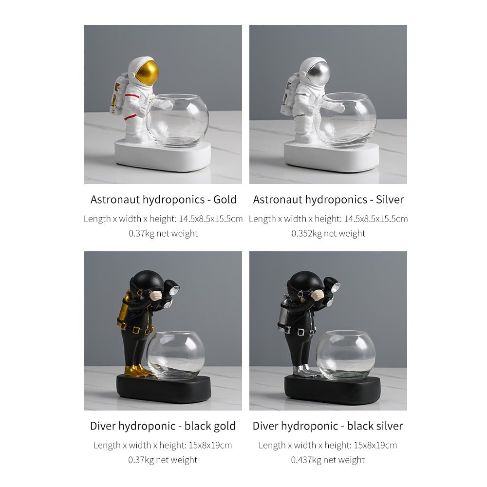 Nordic Modern Astronaut Resin LED Light Desk Ornament - DormVibes