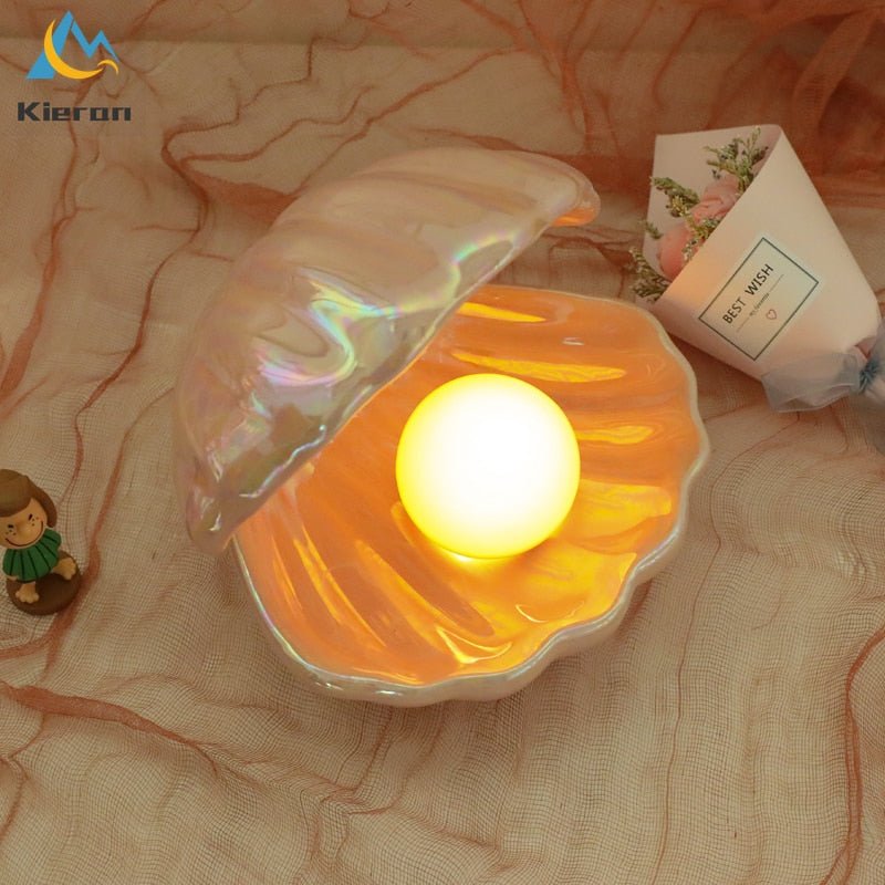 Led Nightlight Shell Shell With Pearl LED Nightlight – DormVibes