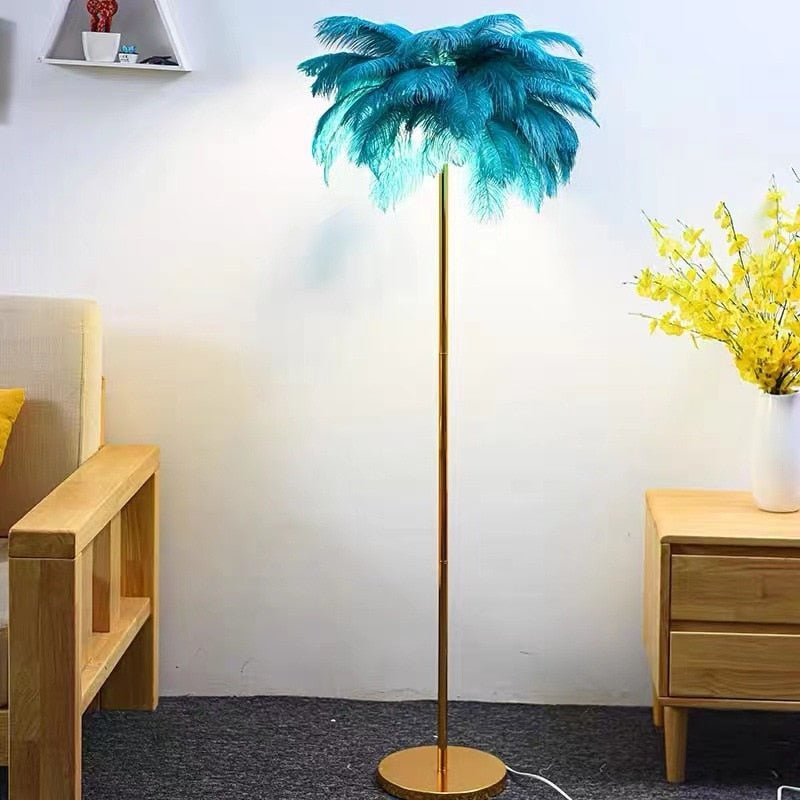 Nordic Ostrich Feather Floor Lamp - DormVibes