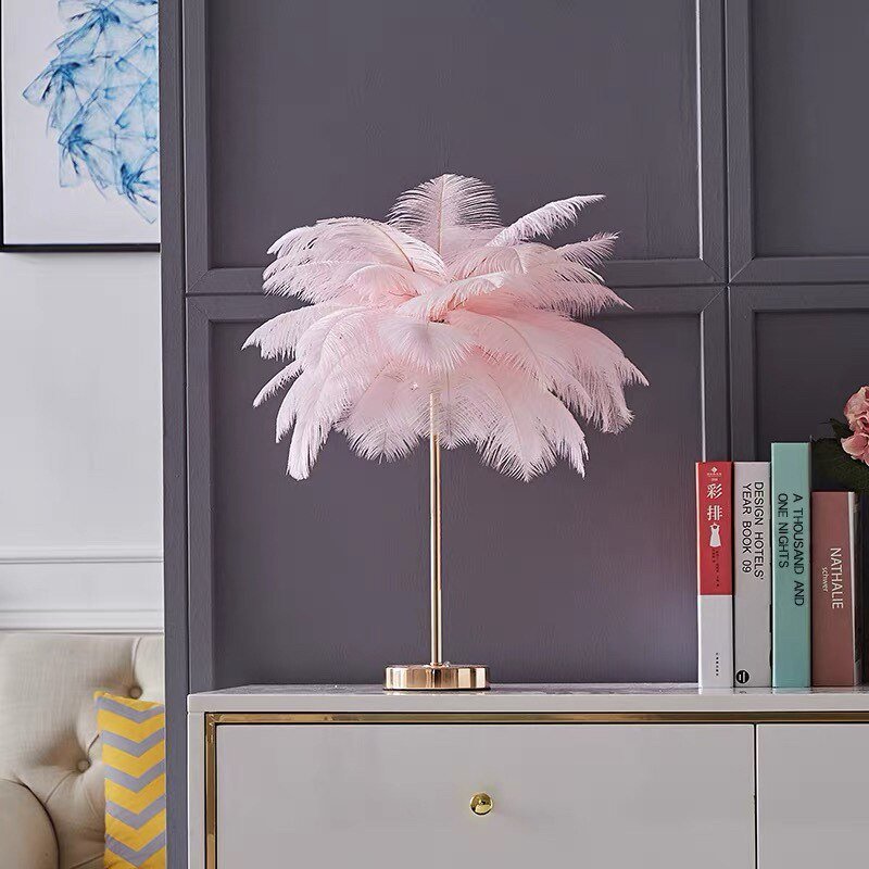 Nordic Ostrich Feather Floor Lamp - DormVibes