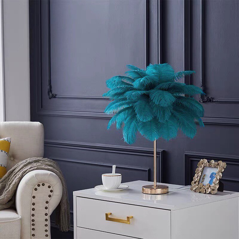 Nordic Ostrich Feather Floor Lamp - DormVibes