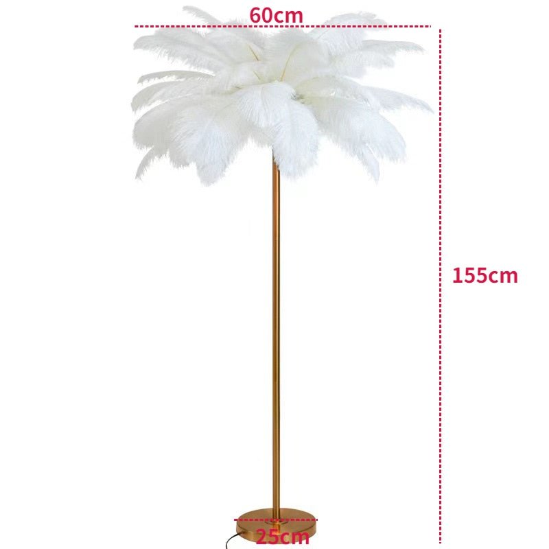 Nordic Ostrich Feather Floor Lamp - DormVibes
