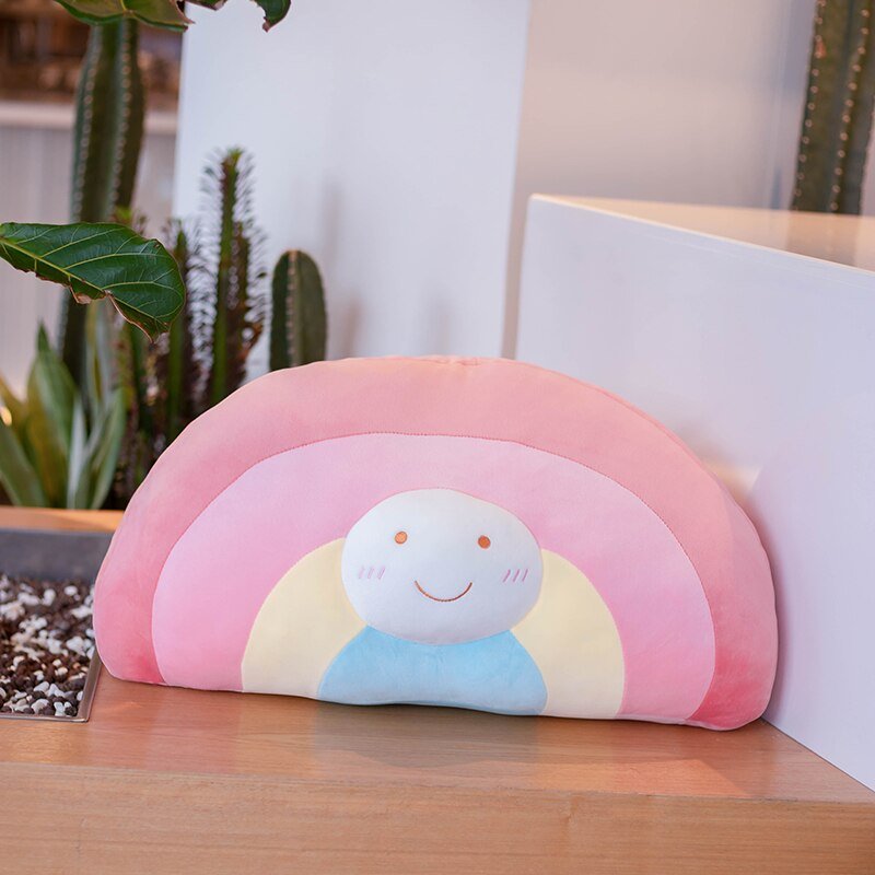 Nordic Style Cloud Rainbow Pink Sun Star Moon Plush Pillow - Soft and Cheerful Home Decor - DormVibes