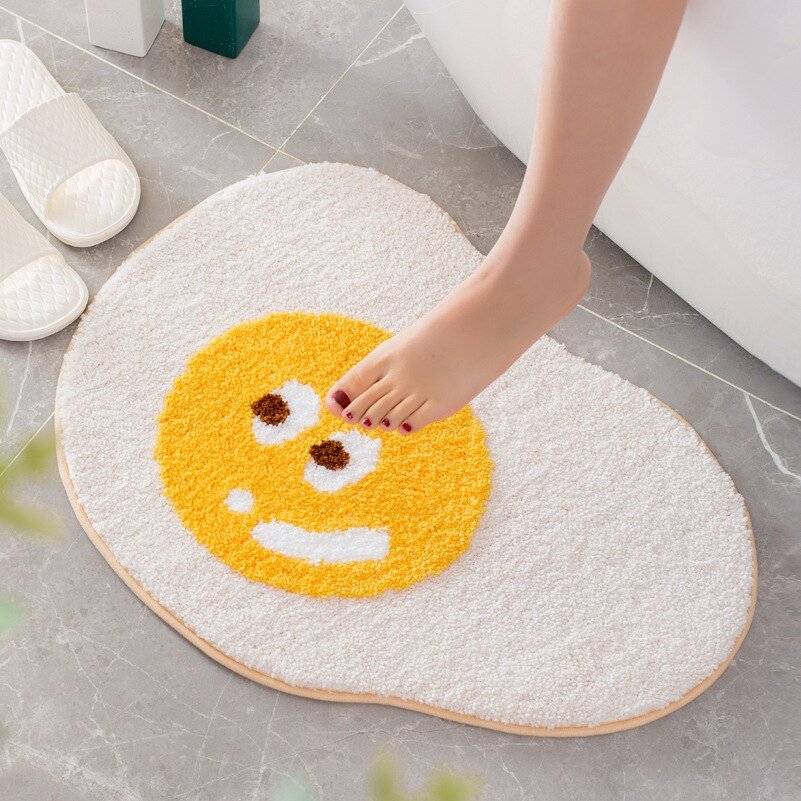 Nordic Style Egg Carpet: Anti-slip Bedroom and Bathroom Floor Mat, Soft Comfortable Absorbent Doormat, Perfect for Living Room Entrance - DormVibes