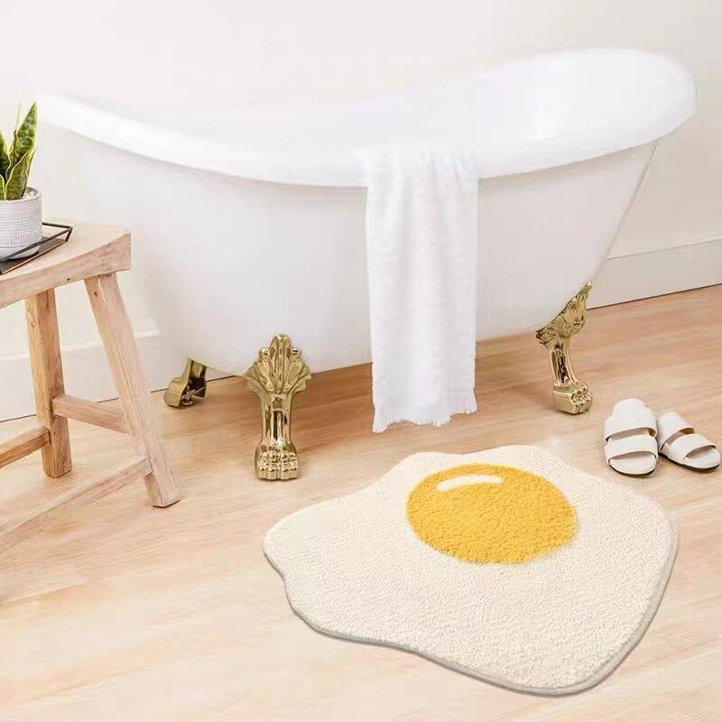 Nordic Style Egg Carpet: Anti-slip Bedroom and Bathroom Floor Mat, Soft Comfortable Absorbent Doormat, Perfect for Living Room Entrance - DormVibes