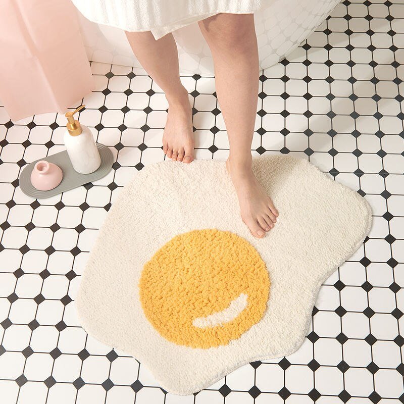 Nordic Style Egg Carpet: Anti-slip Bedroom and Bathroom Floor Mat, Soft Comfortable Absorbent Doormat, Perfect for Living Room Entrance - DormVibes