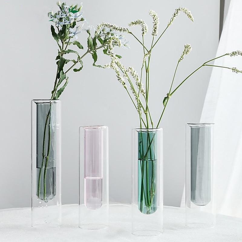 Nordic-Style Transparent Glass Vase: Terrarium-Style Hydroponic Decor for Modern, Glamorous Home Settings - DormVibes