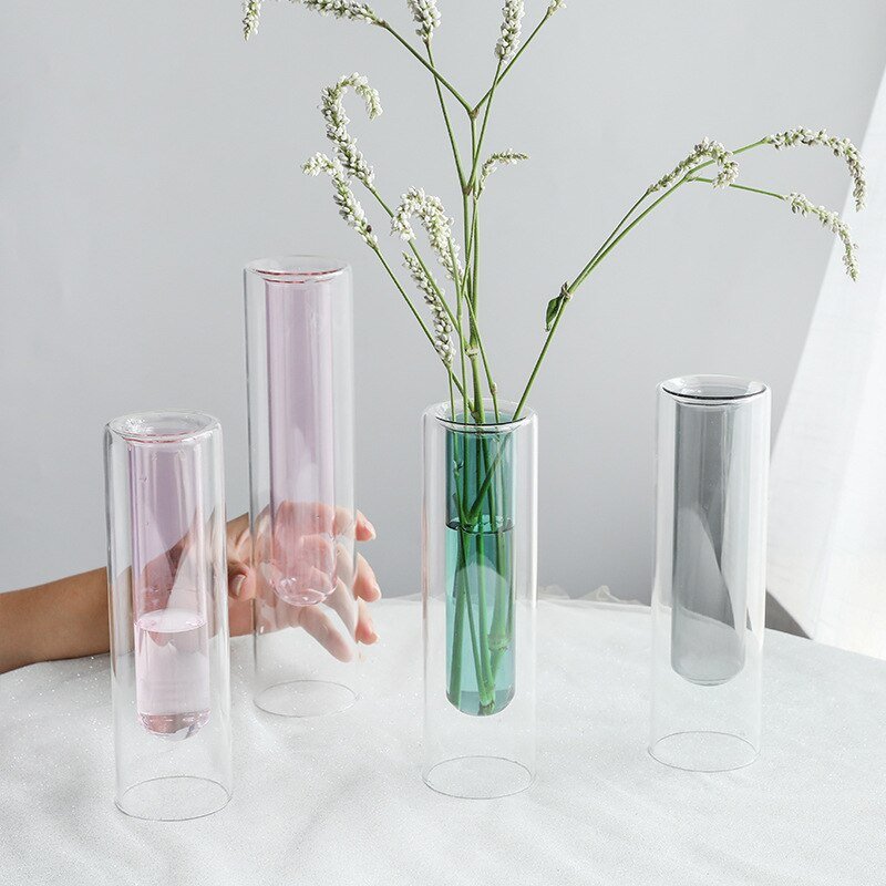 Nordic-Style Transparent Glass Vase: Terrarium-Style Hydroponic Decor for Modern, Glamorous Home Settings - DormVibes