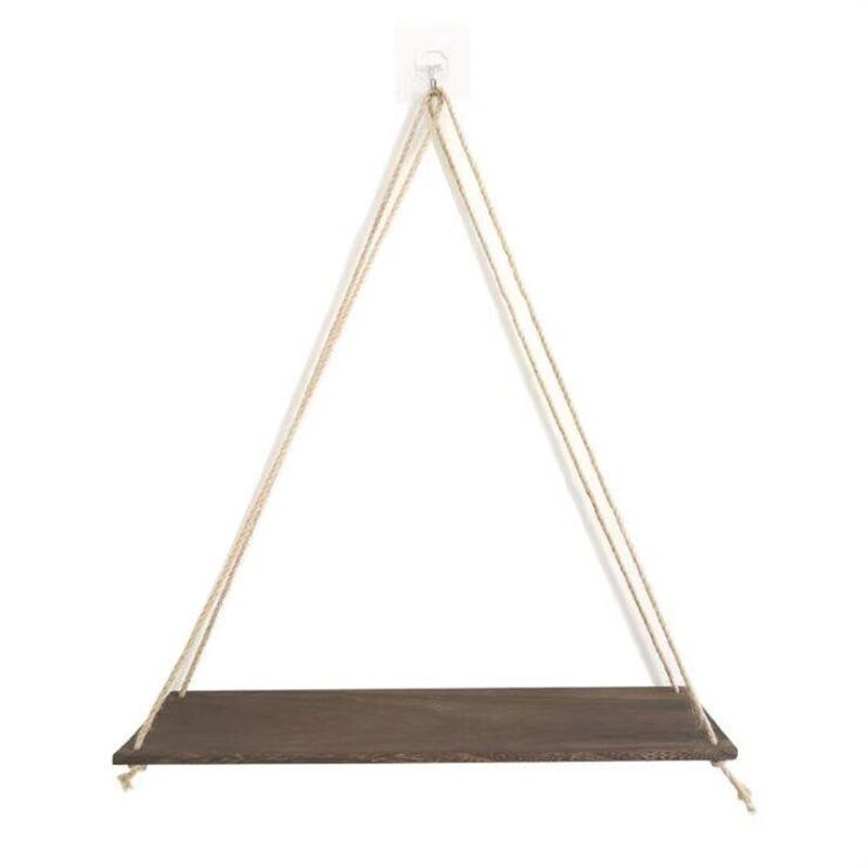 Nordic Wooden Plant Shelf: Wall Mounted Swing Rack for Indoor & Outdoor Decor - DormVibes
