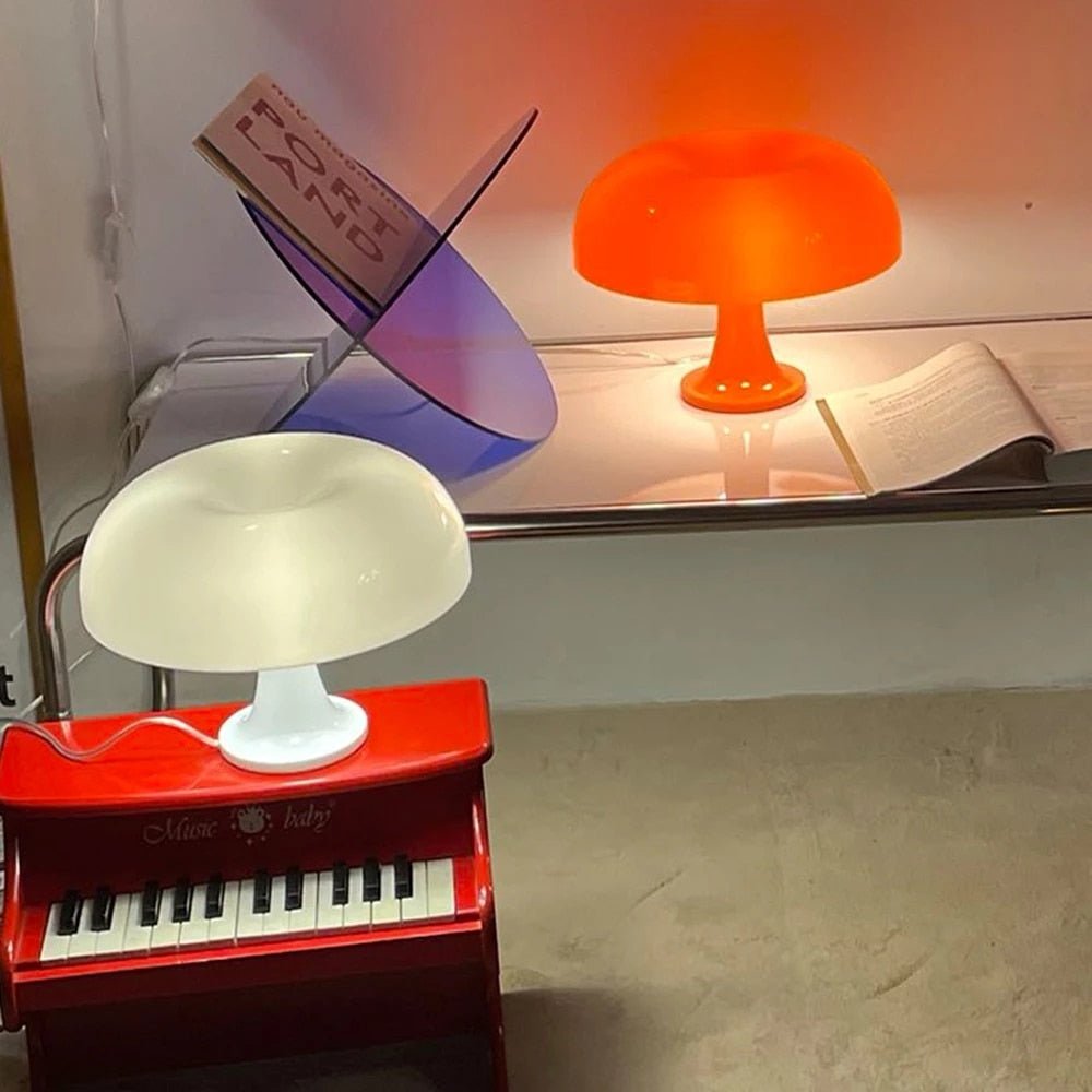 Orange Danish Mushroom Table Lamp Ornamental Light for Bedroom Interior Lighting Desk Lamp Bedside Lamps Unique Decoration Lighting