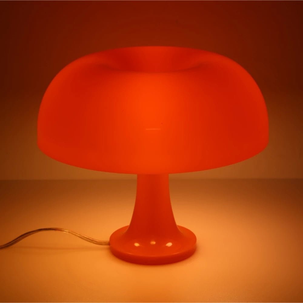 Orange Danish Mushroom Table Lamp – Ornamental Light for Bedroom, Interior Lighting, Desk Lamp, Bedside Lamps, Unique Decoration Lighting - DormVibes