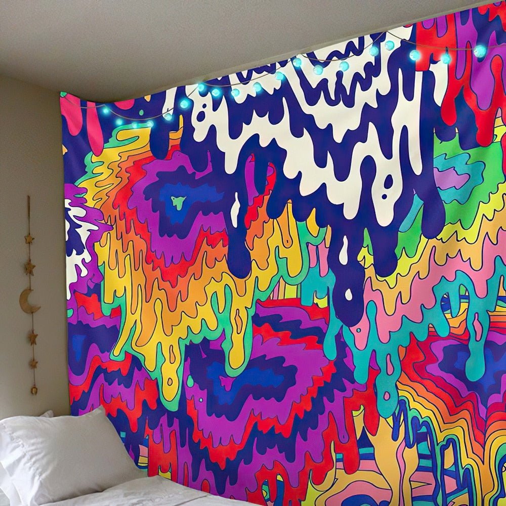 Paint Dripping Trippy Tapestry - DormVibes