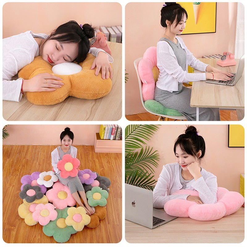 Pastel Flower Circular Shape Pillow - DormVibes